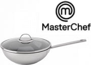 MasterChef - Wokpan met glazen deksel - 28 cm - Geschikt voor alle warmtebronnen (ook Inductie)