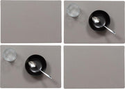 Set van 12x stuks stevige luxe Tafel placemats Plain taupe 30 x 43 cm - Met anti slip laag en Teflon coating toplaag