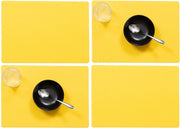 Set van 4x stuks stevige luxe Tafel placemats Plain geel 30 x 43 cm - Met anti slip laag en Teflon coating toplaag