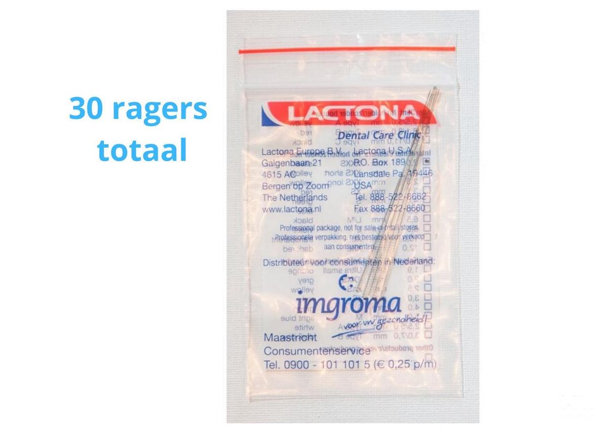 Lactona Interdentaal Ragers - XXX-Small 2mm - Zilver - 6 gripzak x 5 stuks - Met gratis beschermhouder - Voordeelpakket