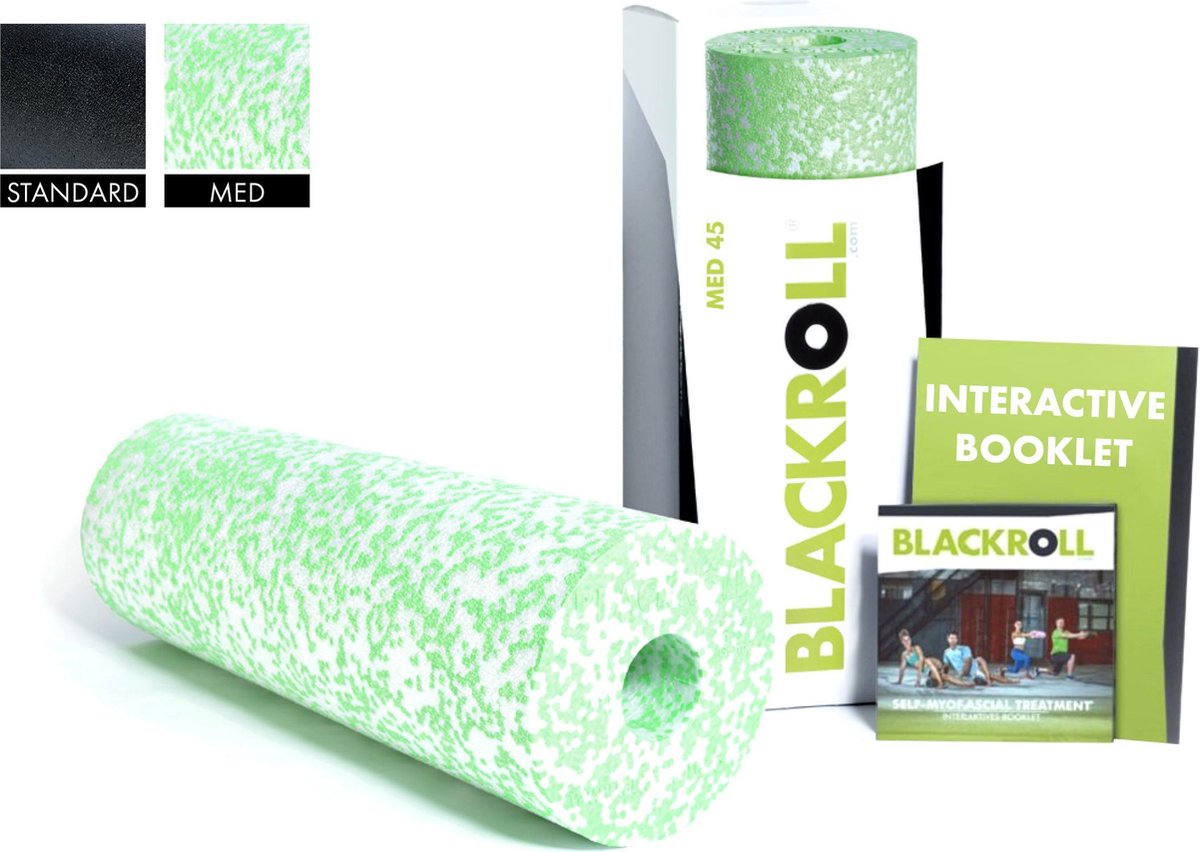 Blackroll MED Foam roller zacht - voor beginners en ouderen - 45 cm - Groen/Wit