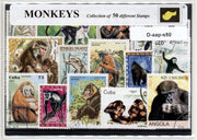 Apen – Luxe postzegel pakket (A6 formaat) - collectie van 50 verschillende postzegels van apen – kan als ansichtkaart in een A6 envelop. Authentiek cadeau - kado - kaart - aapje - aap - primaat - dieren - chimpansee - gorilla - baviaan - meerkat
