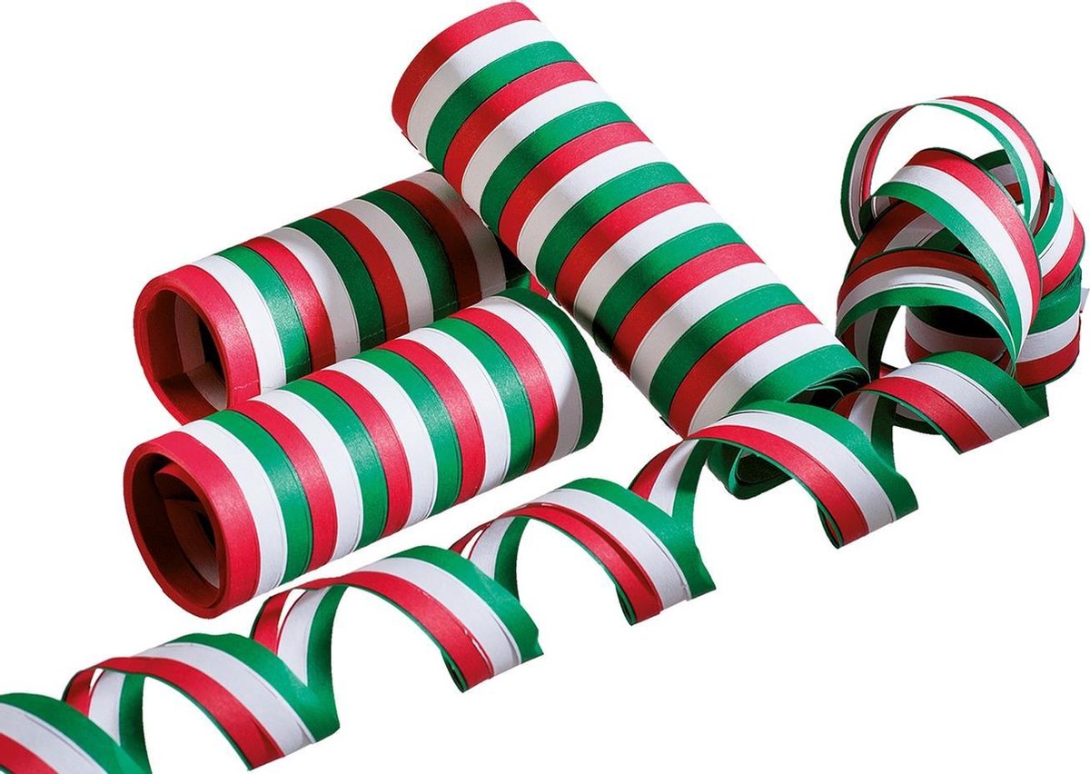 Tib Serpentines 4 Meter Papier Groen/rood/wit 3 Stuks