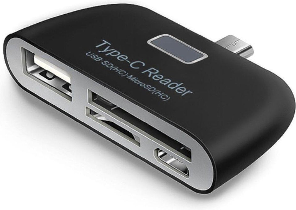 WiseGoods USB Type-C Kaartlezer - 3 in 1 USB 3.1 USB-C - TF SD OTG Kaartlezer - Multifunctionele Geheugenkaart Adapte  - Zwart