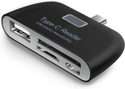 WiseGoods USB Type-C Kaartlezer - 3 in 1 USB 3.1 USB-C - TF SD OTG Kaartlezer - Multifunctionele Geheugenkaart Adapte  - Zwart