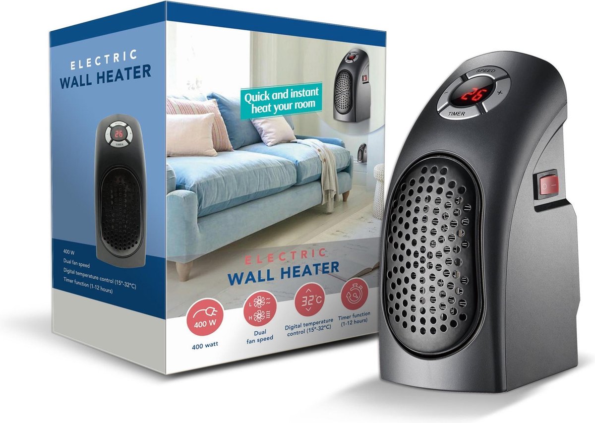 Heater 400W - Compact en snel warm! - verwarming in uw stopcontact - ideaal voor de camping