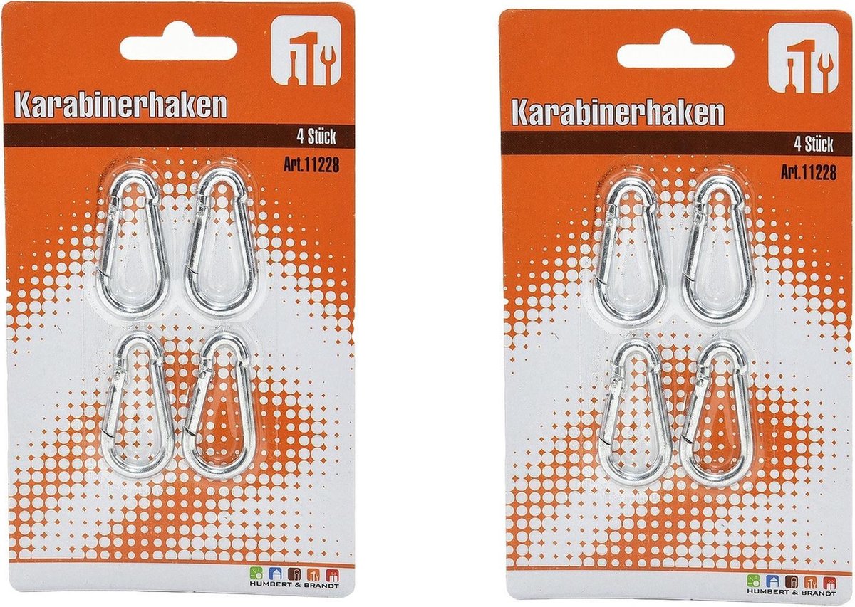 16x stuks karabijnhaak / karabijnhaken 4 cm - snaphooks/ carabiners