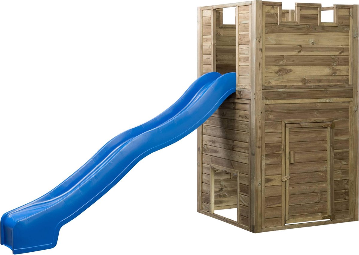 SwingKing Speeltoren Lancelot + glijbaan Blauw    - 110x110x195cm