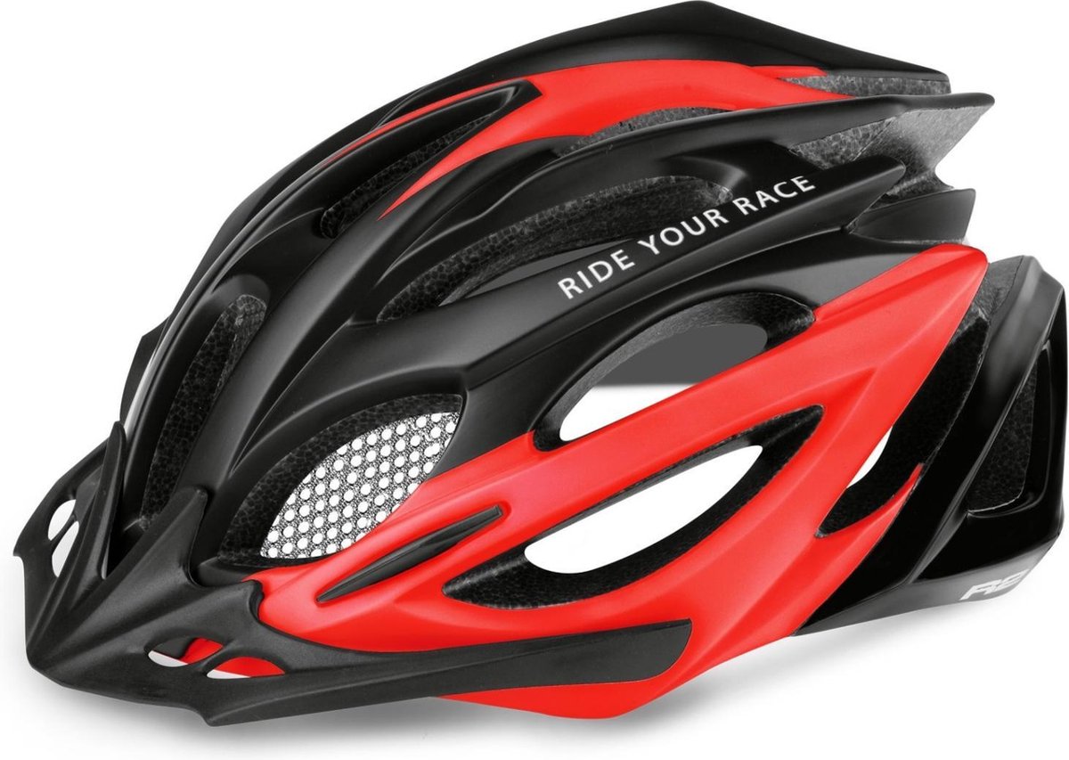 R2 Pro-Tec Fietshelm Zwart Rood M (56 - 58 cm)