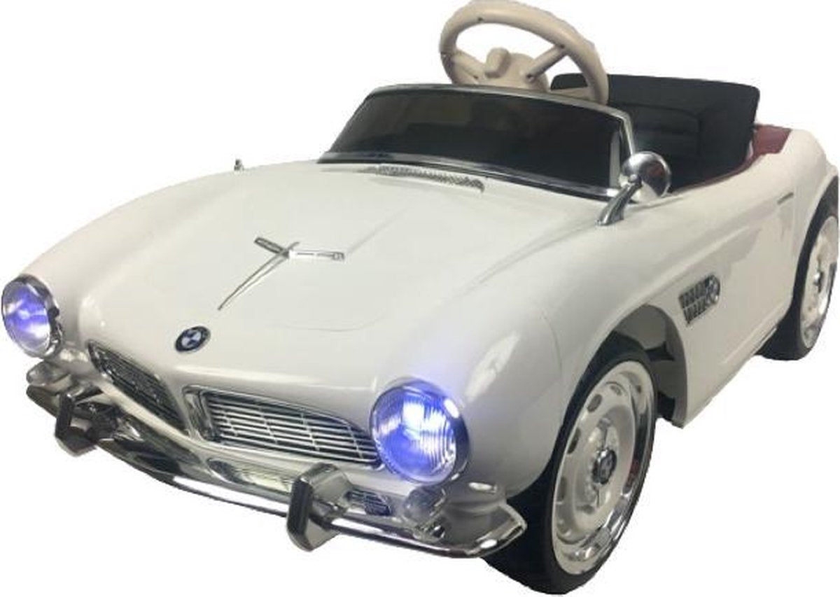 BMW 507 Oldtimer - Elektrische Kinderauto - Rood - 1 Persoons Kinderauto - Afstand Bestuurbaar - Muziek Module - 12v - Kunst Lederen Zitje - Rubberen banden