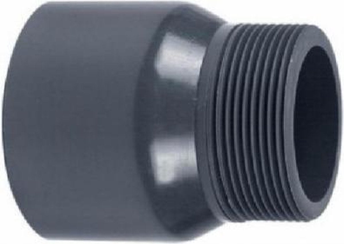 PVC Puntstuk lijm/buitendraad - Koppeldeel - Koppelstuk zwembad - 10 bar (PN10) | 50 x 1