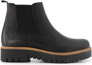 NoGRZ J.Husly - Dames Leren Chelseaboot - Wol gevoerd - Zwart - Maat 40