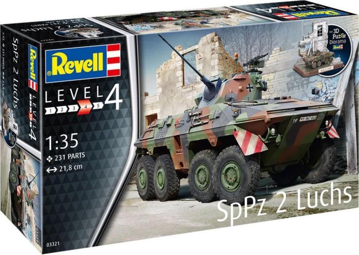 1:35 Revell 03321 SpPz2 Luchs & 3D Puzzle Diorama Plastic kit