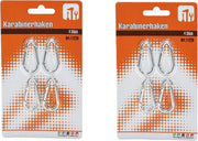 8x stuks karabijnhaak / karabijnhaken 4 cm - snaphooks/ carabiners