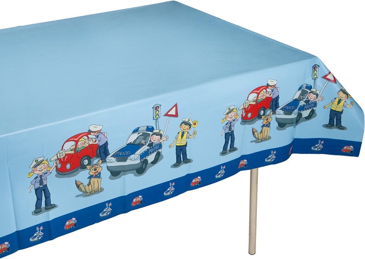 Tib Tafelkleed Politie 120 X 180 Cm Polyester Blauw