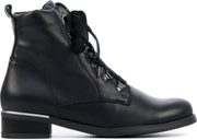 Waldlaufer Vrouwen Leer  Veterboots / Laarzen / Damesschoenen 903821 - Zwart - maat 41