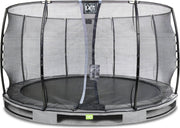 Trampoline EXIT Elegant inground - ø366cm met Economy veiligheidsnet - grijs