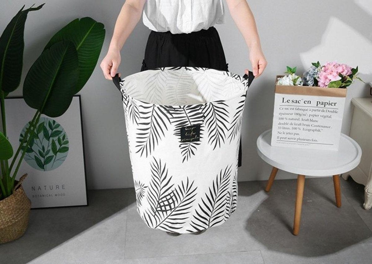 Container - Tas - Wasmand - Speelgoed mand - Veer/Tak - Zwart