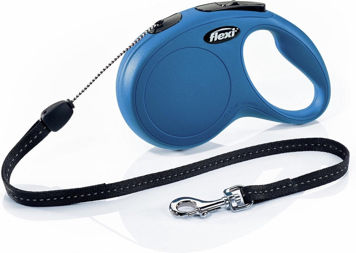 Flexi New Classic Koord - Hondenriem - Blauw - S - 8 m - (<12 kg)