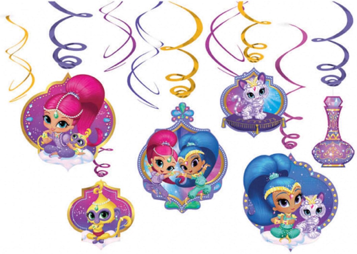 AMSCAN - 6 Shimmer + Shine plafonddecoraties - Decoratie > Slingers en hangdecoraties