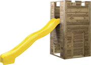SwingKing Speeltoren Lancelot + glijbaan Geel    - 110x110x195cm