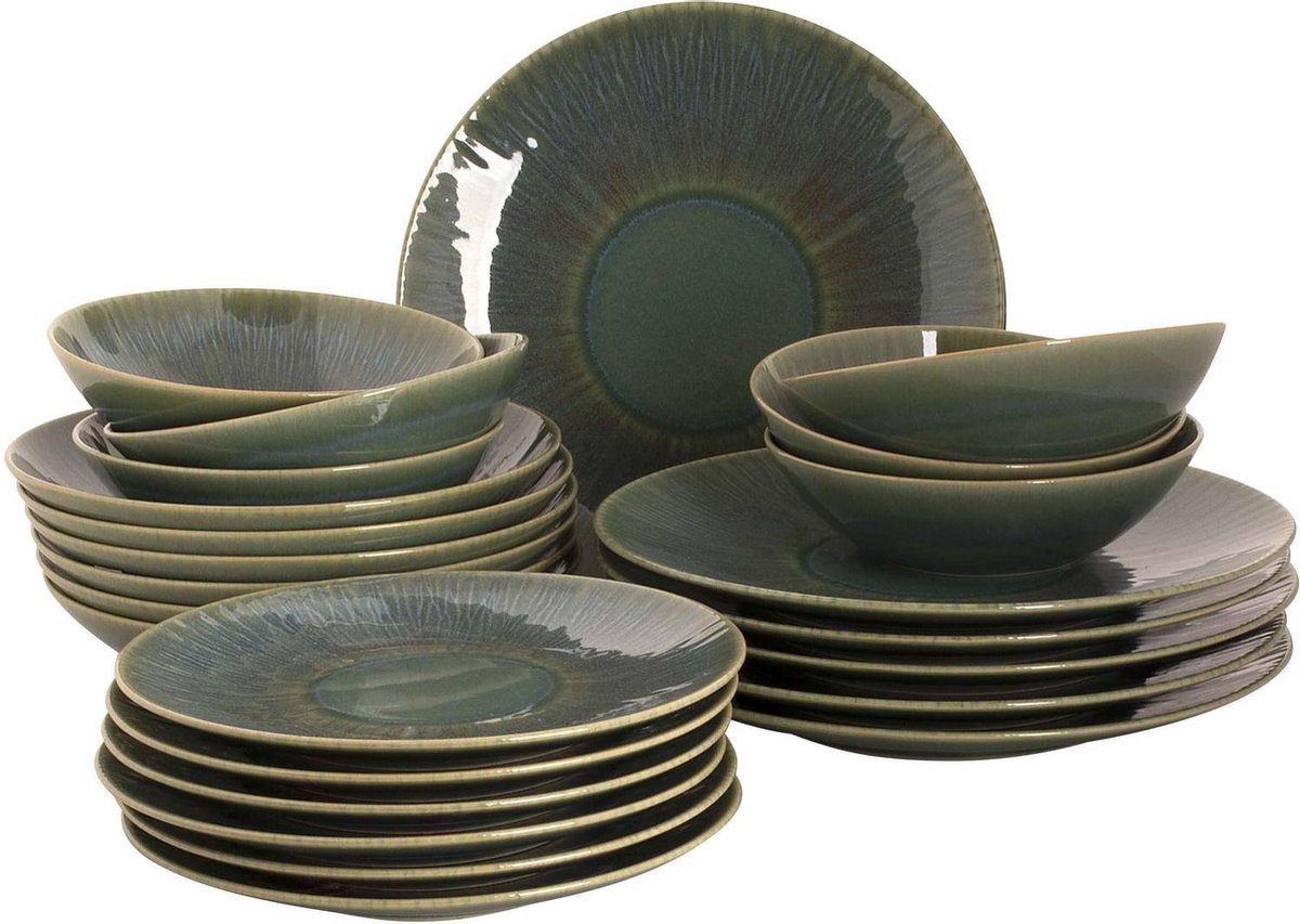 Palmer Vernic Stoneware  Serviesset - 6-persoons - 24-delig - Groen