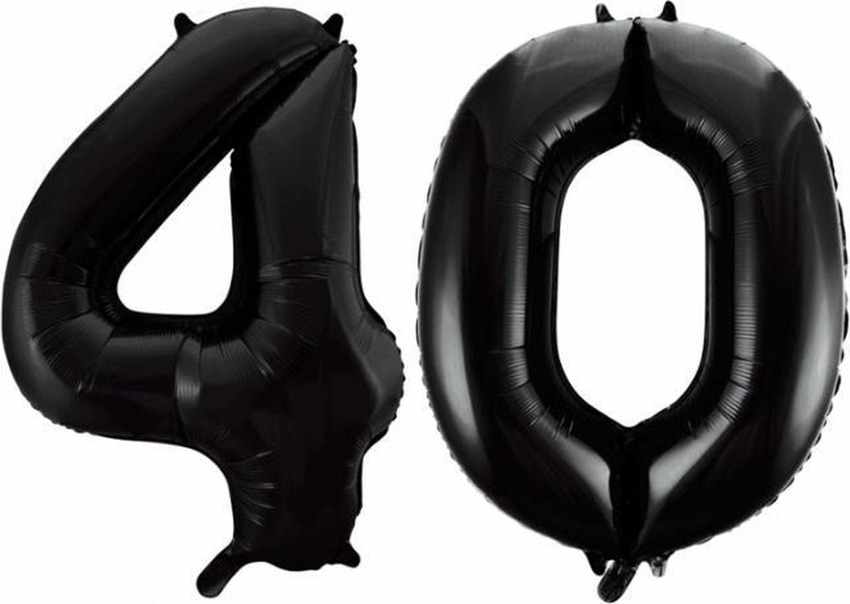 Folieballon 40 jaar zwart 41cm