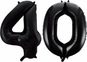 Folieballon 40 jaar zwart 41cm
