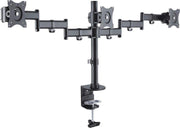 HN® | 3 Monitoren Desk Mount | 100x100 voor drie monitoren of tv's van 13 tot 27 inch | laadvermogen 8kg | Bureau tafel beugel schermen full motion standaard | Arm steun beeldschermen bureausteun | Beugel ergonomisch