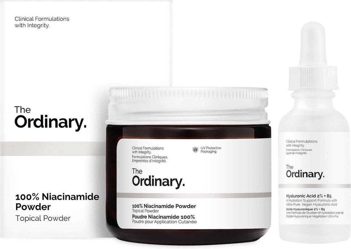 Duo set The Ordinary - Verfijn en hydraterende serum set - 100% NIACINAMIDE POWDER - beauty product - verzorging +  Hyaluronic Acid 2% + B5