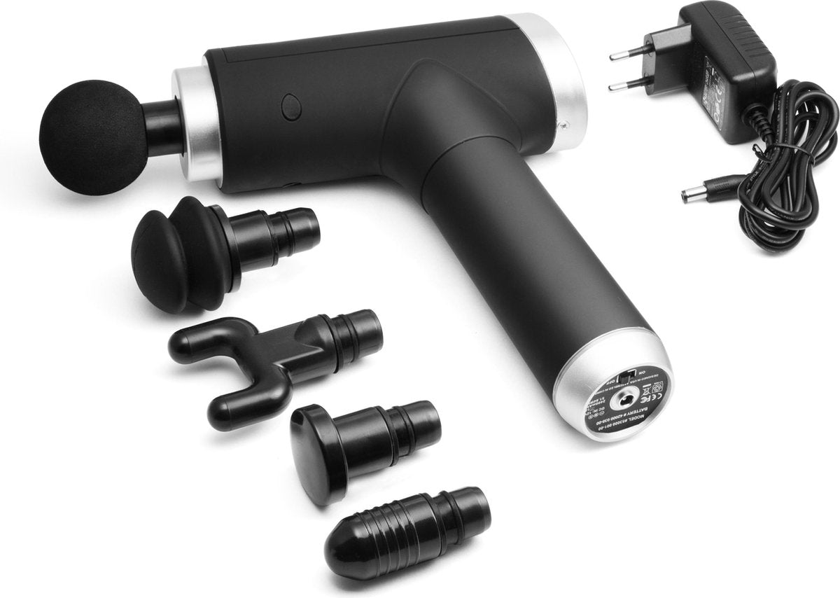 Technaxx Lifenaxx LX-013 Massage gun - Sport en relax massage pistool draadloos met opzetstukken Zwart