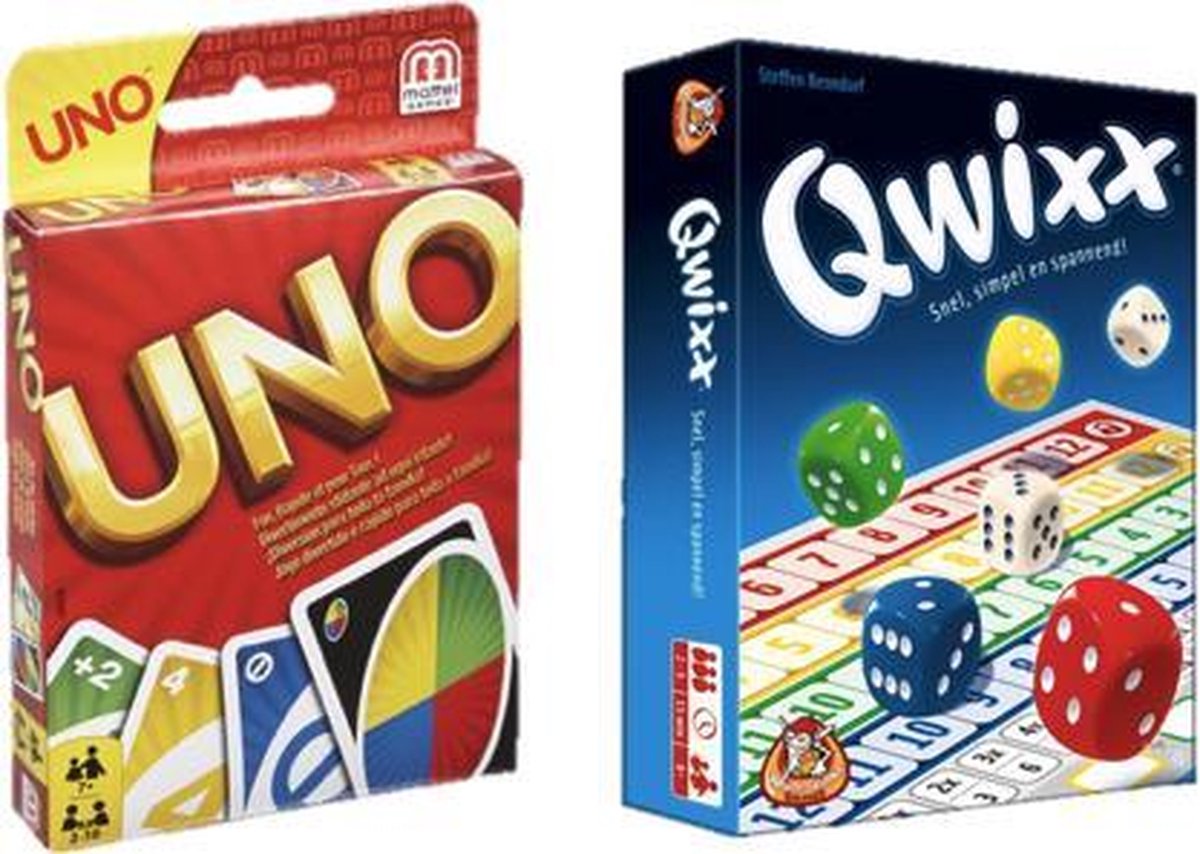 Spelvoordeelset Uno - Kaartspel & Qwixx - Dobbelspel