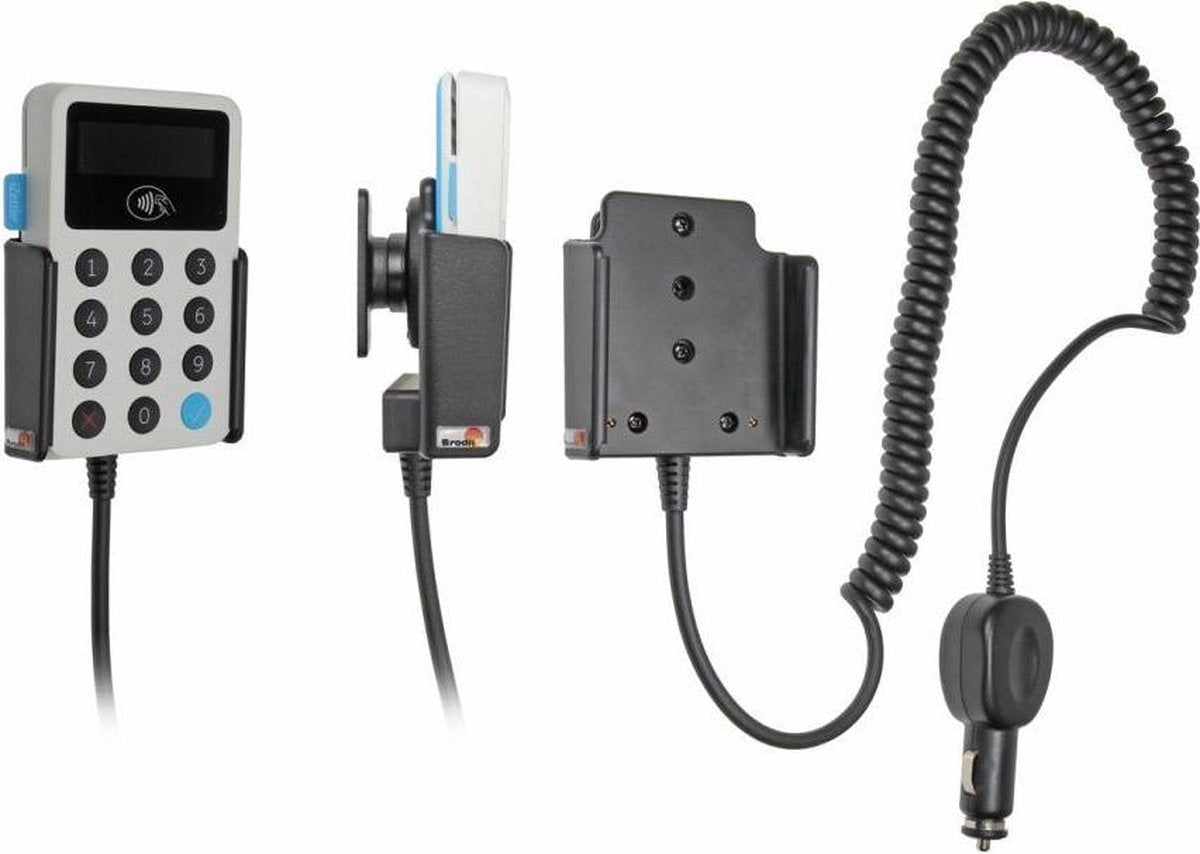 Brodit Active holder with cig-plug Zwart Actieve houder