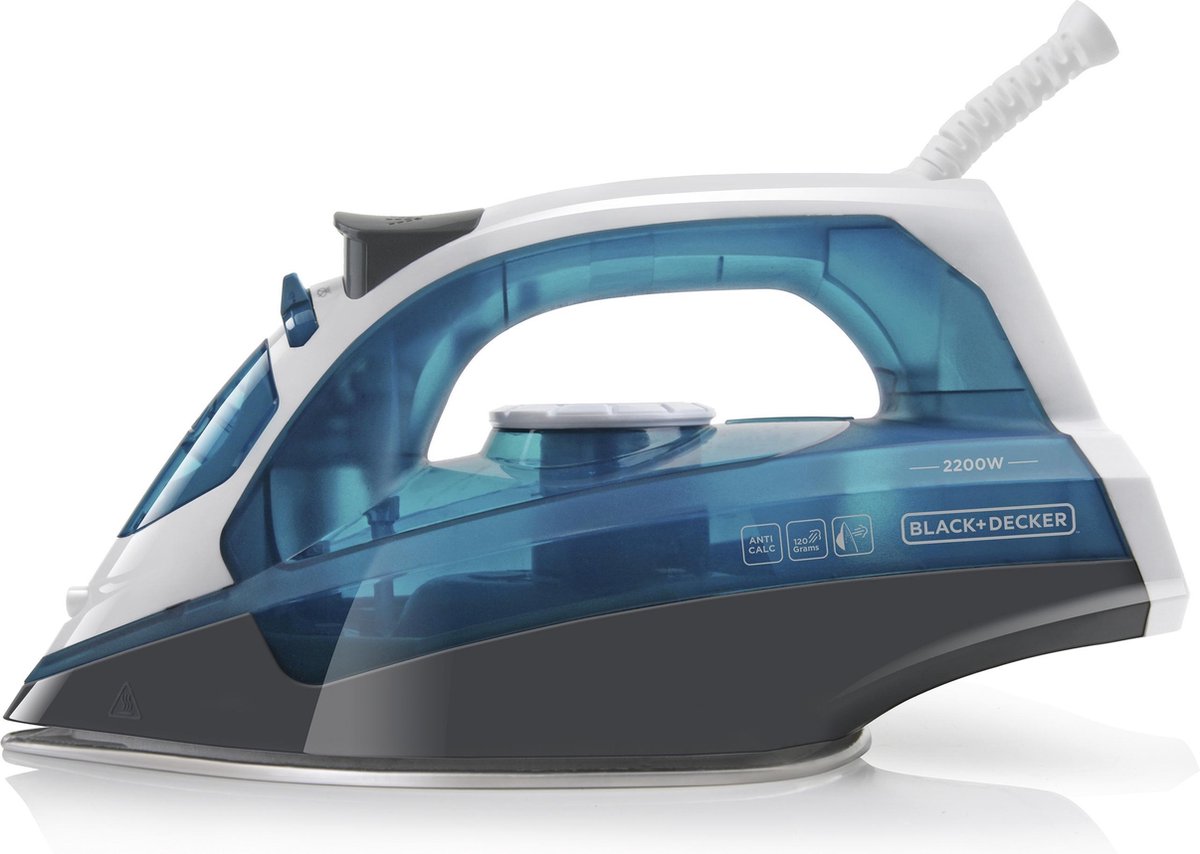 BLACK+DECKER stoomstrijkijzer - 2200W - 120g/min - instelbare stoomafgifte - antikalk - precisiepunt