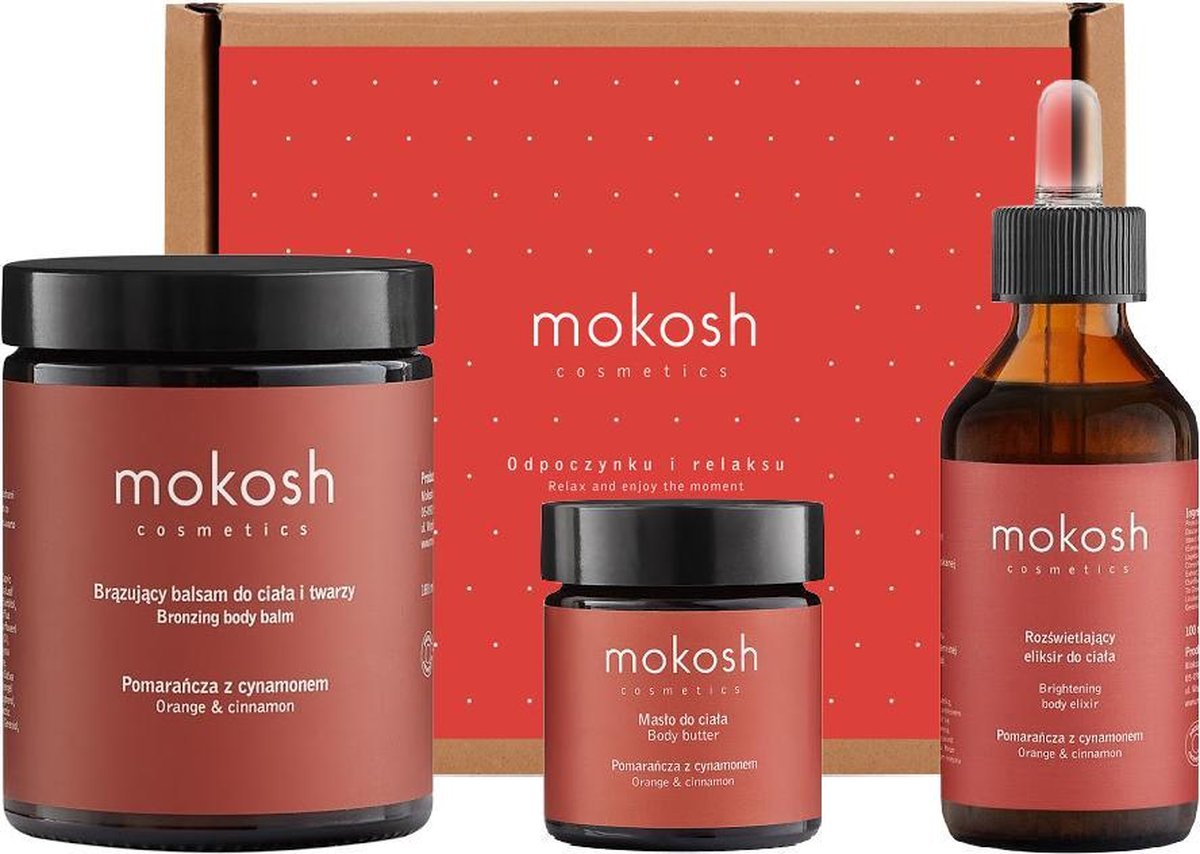 Mokosh | The warmth of Orange and Cinnamon Body Set | Natuurlijke Huidverzorgings Geschenkset | Gift Set | Natuurlijke Cosmetica Cadeauset voor haar incl. de Best Seller Bronzing Body Balm | Vegan | Zelfbruiner | Eco verpakt | Verwenpakket