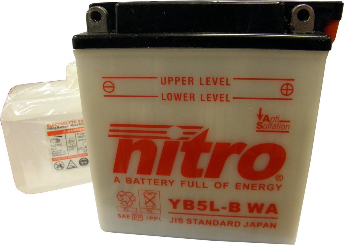 Nitro Accu YB5L-B 12n5-3b 5.5ah Yamaha Aerox 4T Neo's 4takt