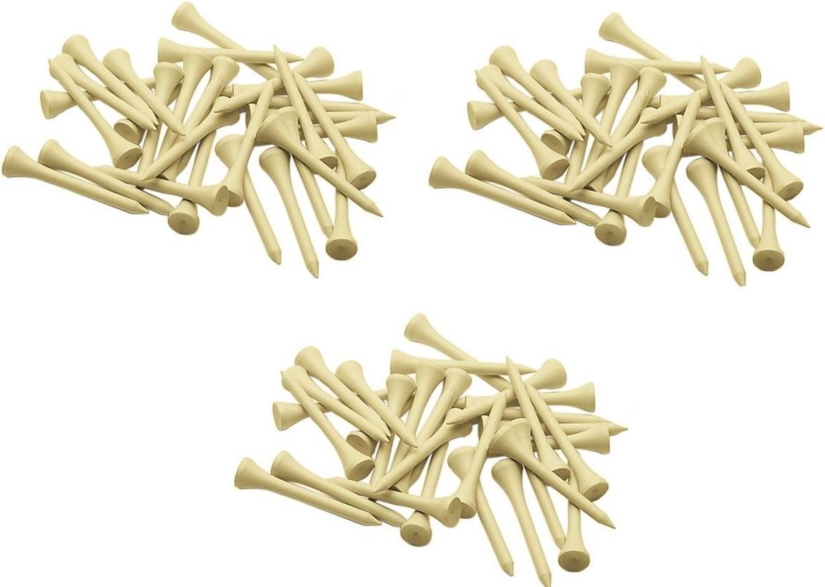 Houten golftees naturel 54mm - 2 1/8 inch (150 stuks)
