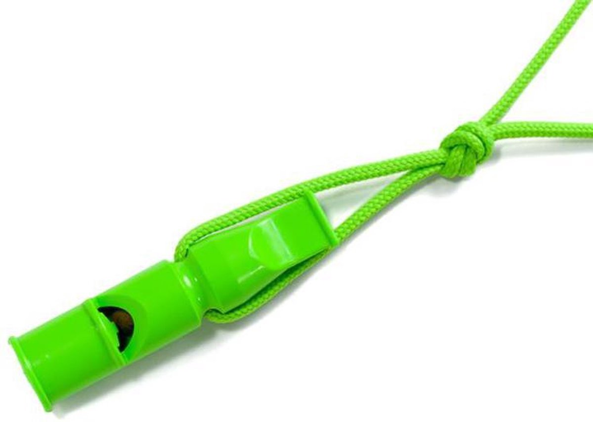 ACME double tone fluit met tril 640 + koord Neon Groen