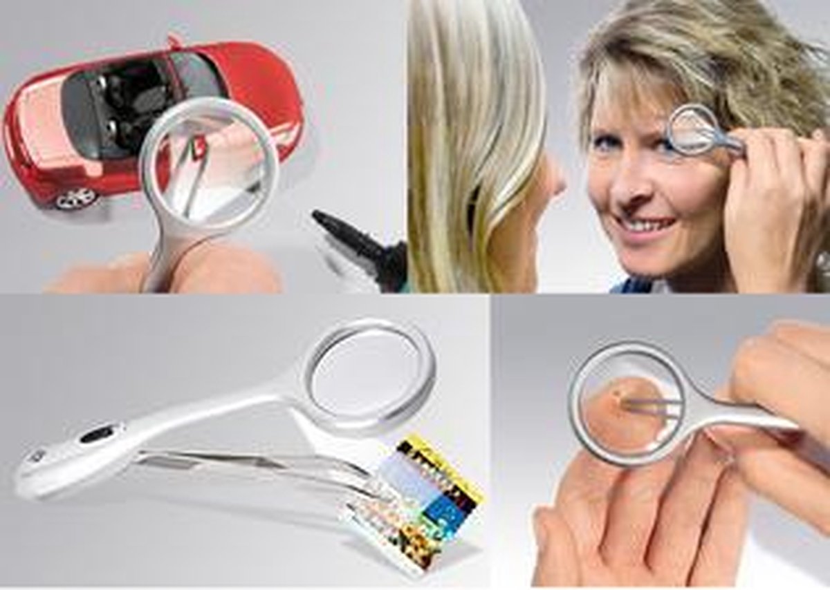 Pincet met vergrootglas en LED verlichting