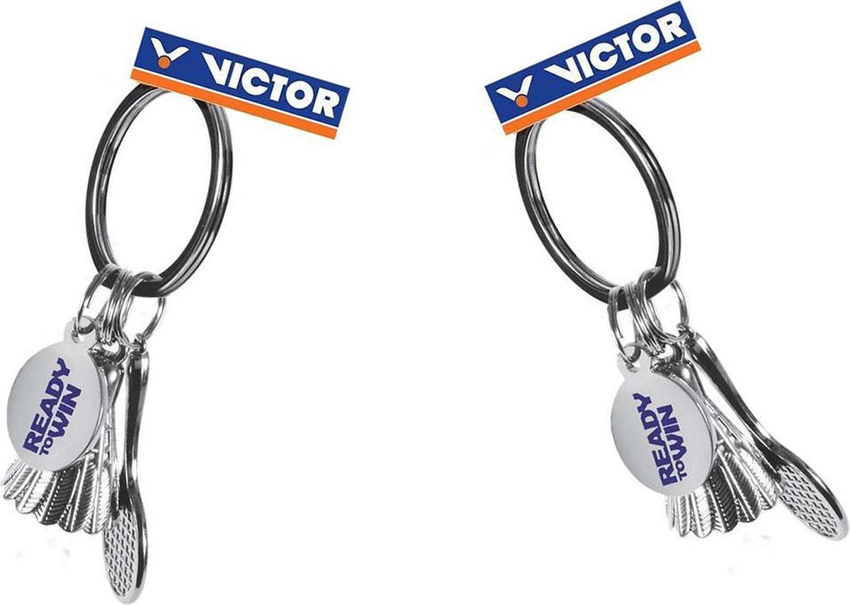 VICTOR badmintonshuttle en racket sleutelhanger (per twee)