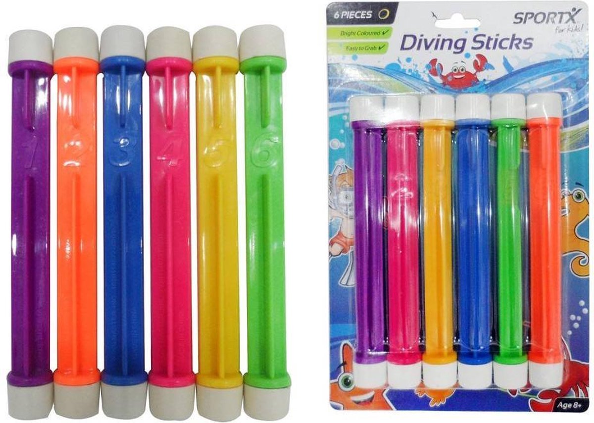 Sportx- Duikstokjes - 6 verschillende kleuren - 0765003