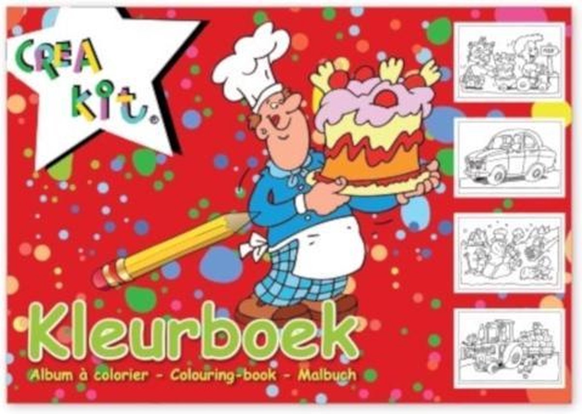 Crea-kit Kleurboek Junior A4 Papier Wit/rood 24 Kleurplaten