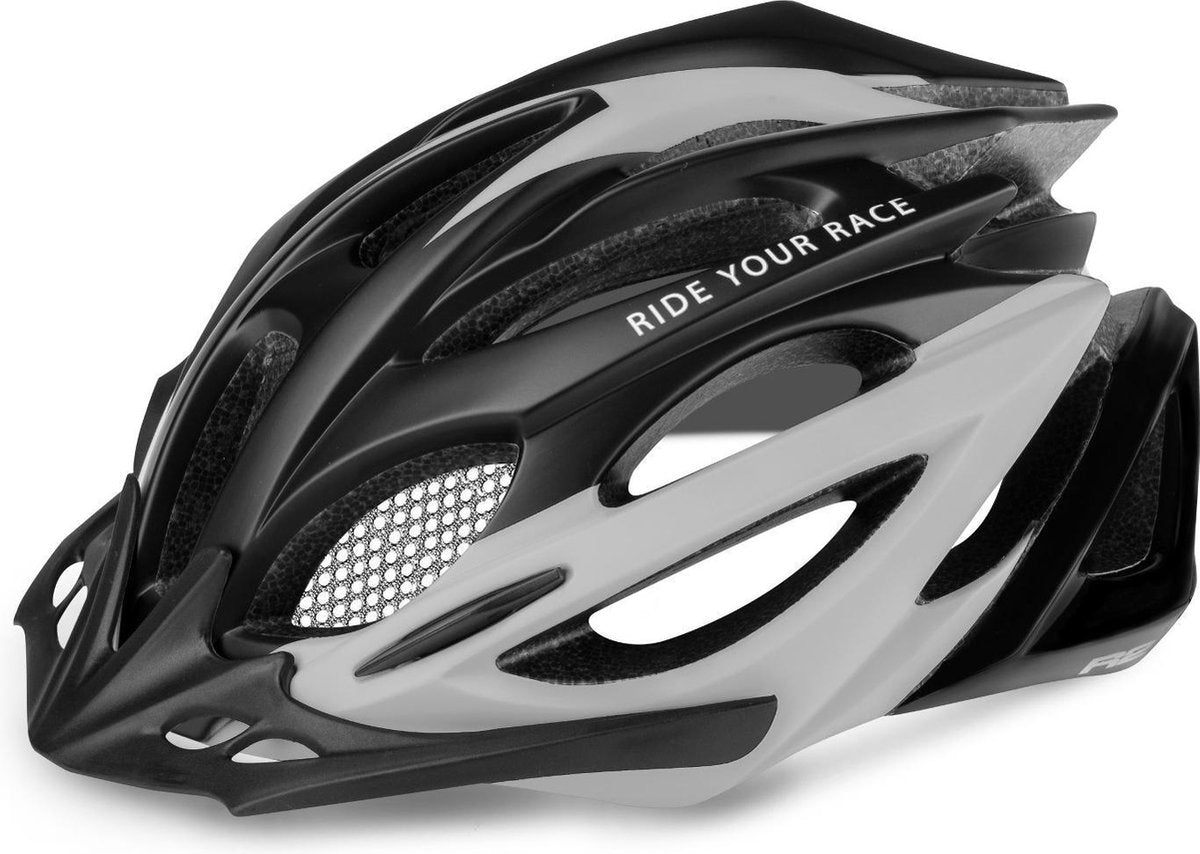 R2 Pro-Tec Fietshelm Zwart Grijs L (58 - 61 cm)