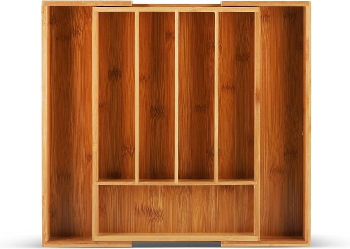 Edënbërg Bestekbak - Bamboe Hout - Uitschuifbaar 25.5 - 38 cm - 5 tot 7 Vaks
