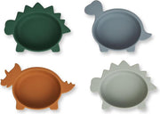 Iggy Silicone Kommen set van 4  Dino Blue Multi Mix | Liewood