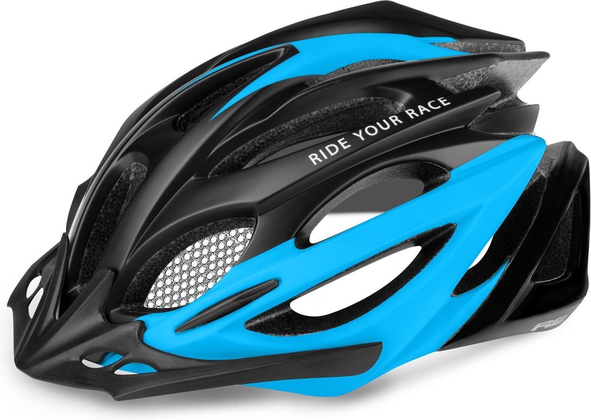 R2 Pro-Tec Fietshelm Zwart Blauw M (56 - 58 cm)