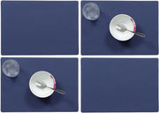 Set van 10x stuks stevige luxe Tafel placemats Plain donkerblauw 30 x 43 cm - Met anti slip laag en Teflon coating toplaag