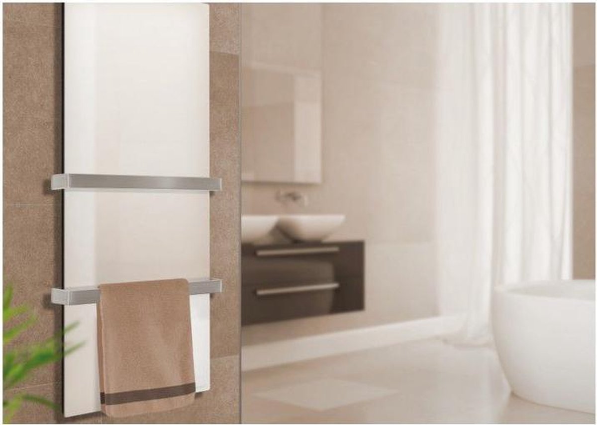 Welltherm luxe badkamerverwarming met handdoek droger 550 Watt kristal wit