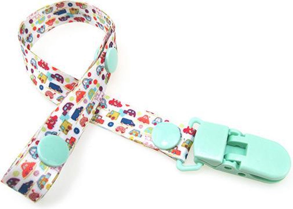 JillyBee - Speenkoord - Speen - Koord - Mintgroen - Groen - Auto - Multicolor