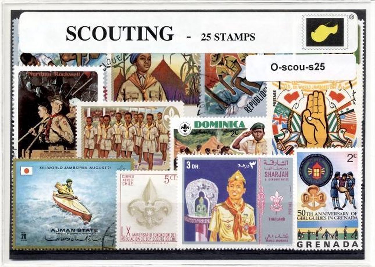 Scouting – Luxe postzegel pakket (A6 formaat) : collectie van 25 verschillende postzegels van scouting – kan als ansichtkaart in een A6 envelop